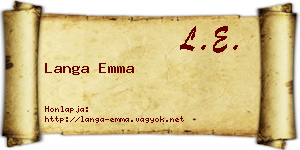 Langa Emma névjegykártya